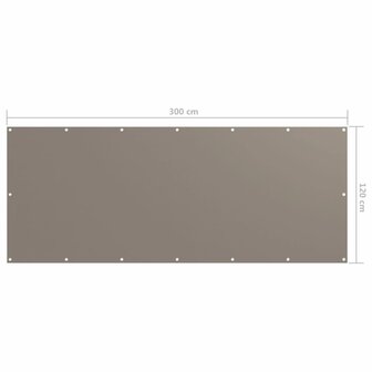 Balkonscherm 120x300 cm oxford stof taupe 8720286117934 5
