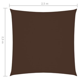 Zonnescherm vierkant 2,5x2,5 m oxford stof bruin 8720286125427 6