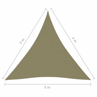 Zonnescherm driehoekig 3x3x3 m oxford stof beige 8720286119716 6