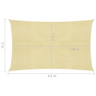 Zonnezeil 160 g/m&sup2; 2x4,5 m HDPE beige 8720286096833 6