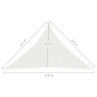 Zonnezeil 160 g/m&sup2; 3,5x3,5x4,9 m HDPE wit 8720286098202 6