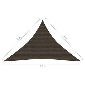 Zonnezeil 160 g/m&sup2; 4x4x5,8 m HDPE bruin 8720286103722 6