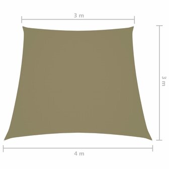 Zonnescherm trapezium 3/4x3 m oxford stof beige 8720286119884 6