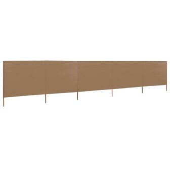 Windscherm 5-panelen 600x160 cm stof taupe 8719883744964 2