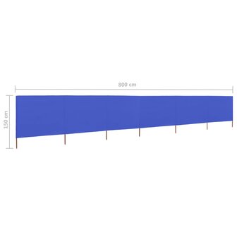 Windscherm 6-panelen 800x120 cm stof azuurblauw 8719883745060 6