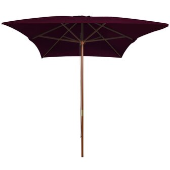 Parasol met houten paal 200x300 cm bordeauxrood 8720286164402 2