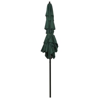 Parasol 3-laags met aluminium paal 2x2 m groen 8720286165270 3
