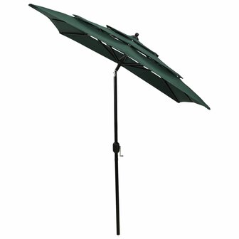 Parasol 3-laags met aluminium paal 2x2 m groen 8720286165270 4