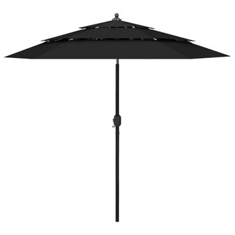 Parasol 3-laags met aluminium paal 2,5 m zwart 8720286165485 1