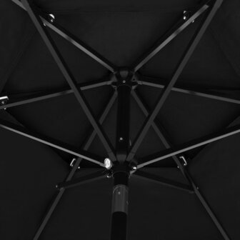 Parasol 3-laags met aluminium paal 2,5 m zwart 8720286165485 5