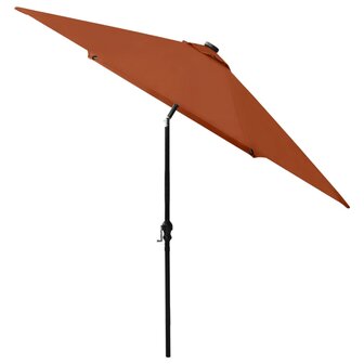 Parasol met LED&amp;apos;s en stalen paal 2x3 m terracottakleurig 8720286164730 5
