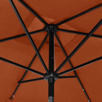 Parasol met LED&amp;apos;s en stalen paal 2x3 m terracottakleurig 8720286164730 9