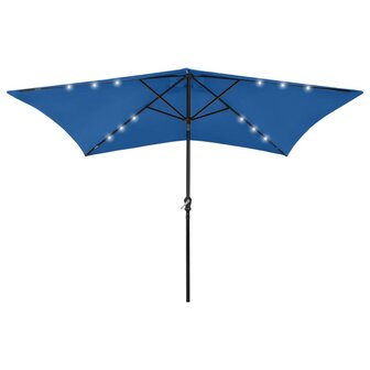 Parasol met LED&amp;apos;s en stalen paal 2x3 m azuurblauw 8720286164754 1