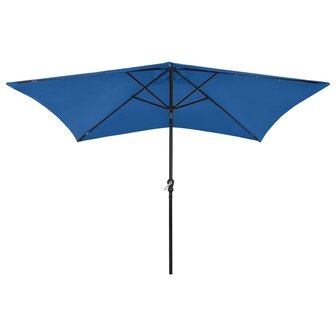 Parasol met LED&amp;apos;s en stalen paal 2x3 m azuurblauw 8720286164754 2