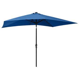 Parasol met LED&amp;apos;s en stalen paal 2x3 m azuurblauw 8720286164754 4
