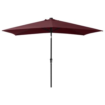 Parasol met LED&amp;apos;s en stalen paal 2x3 m bordeauxrood 8720286164723 3