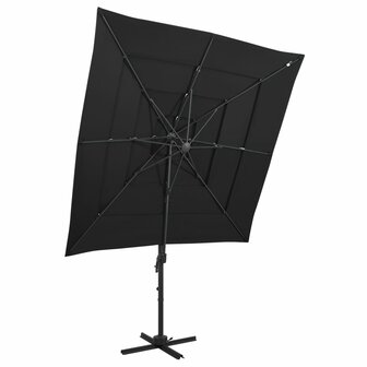 Parasol 4-laags met aluminium paal 250x250 cm zwart 8720286165089 1
