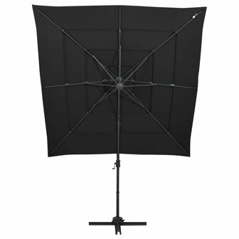 Parasol 4-laags met aluminium paal 250x250 cm zwart 8720286165089 2