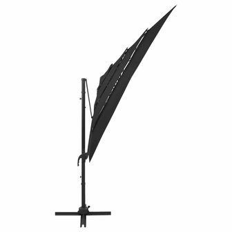 Parasol 4-laags met aluminium paal 250x250 cm zwart 8720286165089 4