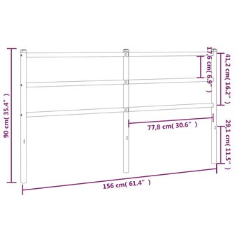 Hoofdbord 150 cm metaal wit 8721012303454 5