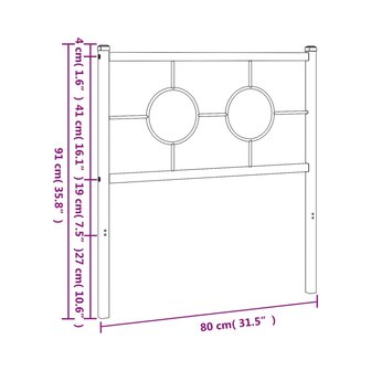 Hoofdbord 75 cm metaal wit 8721012306677 7