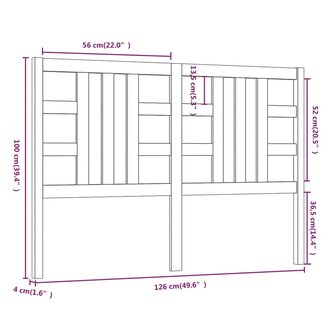 Hoofdbord 126x4x100 cm massief grenenhout 8720286948736 6
