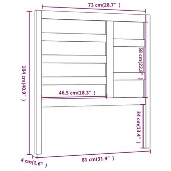 Hoofdbord 81x4x104 cm massief grenenhout honingbruin 8720286951613 6