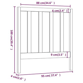 Hoofdbord 95x4x100 cm massief grenenhout 8720287207344 6