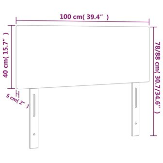 Hoofdbord 100x5x78/88 cm kunstleer zwart 8720287146162 8