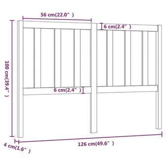 Hoofdbord 126x4x100 cm massief grenenhout 8720286947739 6