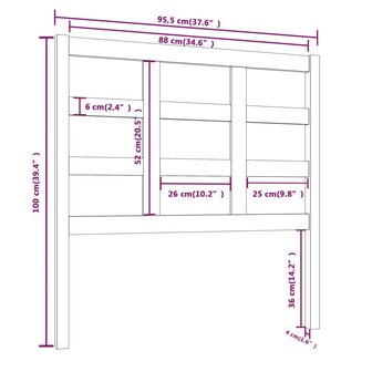 Hoofdbord 95,5x4x100 cm massief grenenhout 8720286949139 6