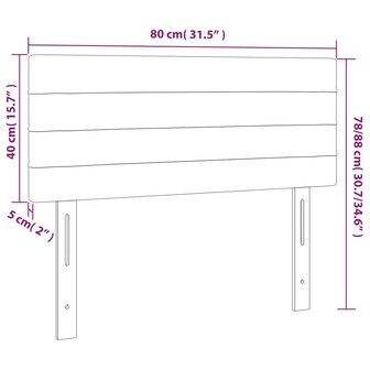 Hoofdbord 80x5x78/88 cm fluweel roze 8720287149590 8