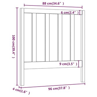Hoofdbord 96x4x100 cm massief grenenhout wit 8720286947142 6