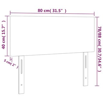 Hoofdbord 80x5x78/88 cm fluweel lichtgrijs 8720287145820 8