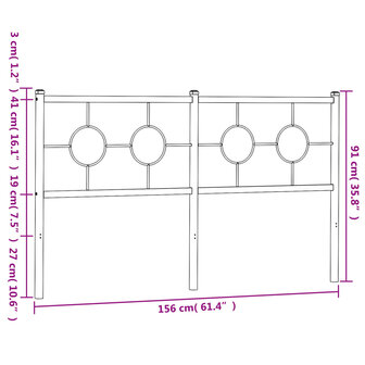 Hoofdbord 150 cm metaal wit 8721012306752 7
