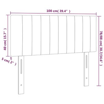 Hoofdbord 100x5x78/88 cm stof zwart 8720287150749 8