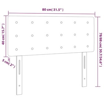 Hoofdbord 80x5x78/88 cm fluweel zwart 8720287152569 8