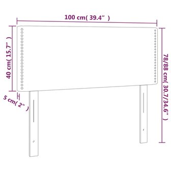Hoofdbord 100x5x78/88 cm fluweel lichtgrijs 8720287147626 8