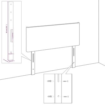 Hoofdbord 90x5x78/88 cm fluweel zwart 8720287147442 5