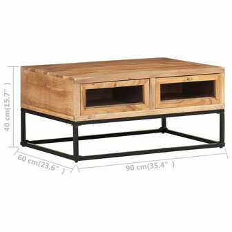 Salontafel 90x60x40 cm massief acaciahout 8720286066591 7