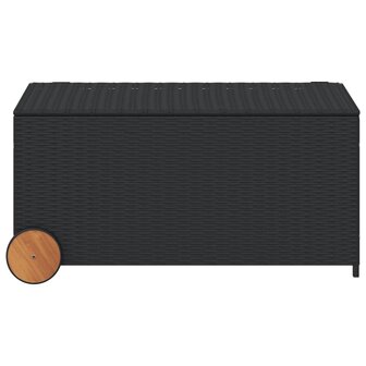 Tuinbox met wielen 190 L poly rattan zwart 8721012243668 4