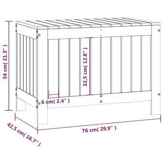 Tuinbox 76x42,5x54 cm massief grenenhout wit 8721012122659 10