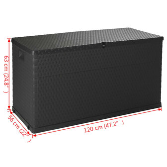 Tuinbox 120x56x63 cm polypropeen rattan antracietkleurig 8718475590491 10