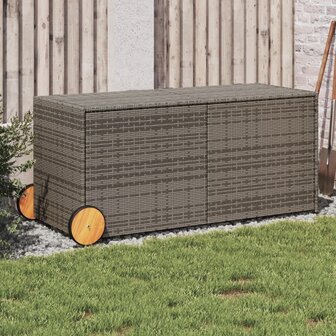 Tuinbox met wielen 283 L poly rattan grijs 8721012243606 1