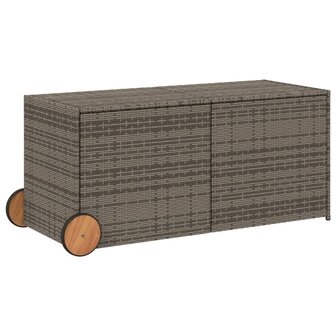 Tuinbox met wielen 283 L poly rattan grijs 8721012243606 2