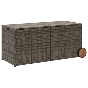 Tuinbox met wielen 283 L poly rattan grijs 8721012243606 6