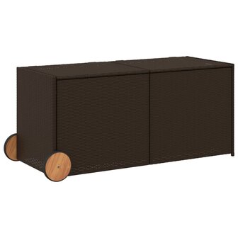 Tuinbox met wielen 283 L poly rattan bruin 8721012243590 2