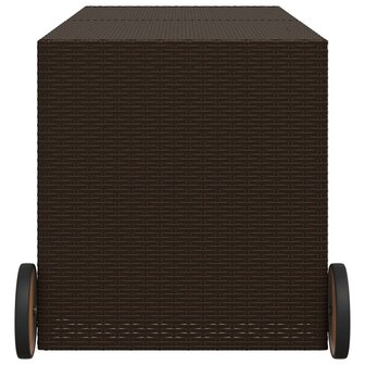 Tuinbox met wielen 283 L poly rattan bruin 8721012243590 5