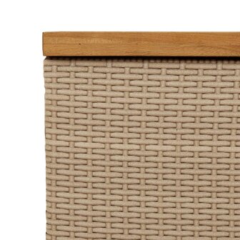 Tuinbox 110x55x63 cm poly rattan en acaciahout beige 8721012308237 8