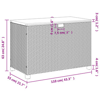 Tuinbox 110x55x63 cm poly rattan en acaciahout beige 8721012308237 11